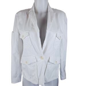 By Anthropologie White Jean Turtle Button Women's Winter Trendy Jacket 2